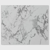 Deep Gray Marble Silver Stine Metallic Shiny Cadeaupapier (Vlak)
