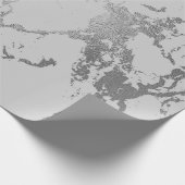 Deep Gray Marble Silver Stine Metallic Shiny Cadeaupapier (Hoek)