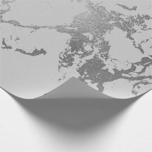 Deep Gray Marble Silver Stine Metallic Shiny Cadeaupapier (Hoek)