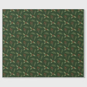 Deep Green Botanical Berries Gift Wrap Cadeaupapier (Vlak)