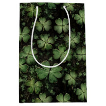 Deep Green Clover and Shamrock Pattern