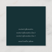 Deep Green Floral Visitekaartje (Achterkant)