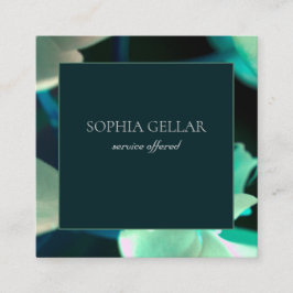 Deep Green Floral Visitekaartje