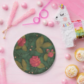 Deep Green & Pink Flower Bord (Feest)