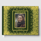 Deep Green Real Foil Funeral Livre d'invité Sparke (Recto)