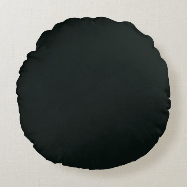 Deep Green Solid Plain Color Rond Kussen (Voorkant)