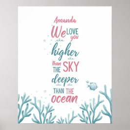 Deep Green Turquoise Love  Poster