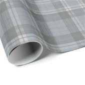 Deep Grey-Blue en Soft Grey Plaid Cadeaupapier (Rol Hoek)