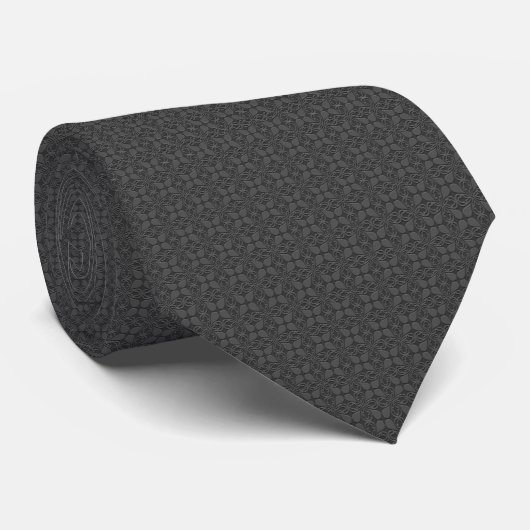 Deep Grey Charcoal Neutral Modern Stropdas (Opgerold)