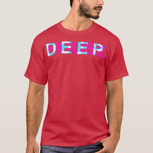 Deep House - Glitch optische illusie EDM T-shirt (Voorkant)
