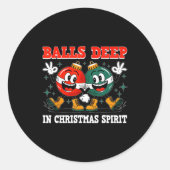 Deep In Christmas Srit Christmas Humorous Festive Ronde Sticker (Voorkant)