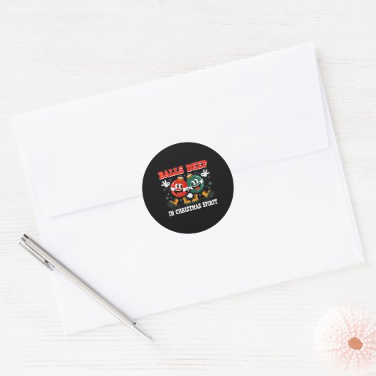 Deep In Christmas Srit Christmas Humorous Festive Ronde Sticker (Envelop)