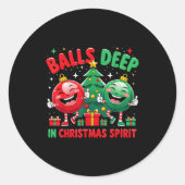 Deep In Christmas Srit Funny Ornament  Ronde Sticker (Voorkant)