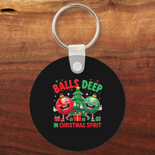 Deep In Christmas Srit Funny Ornament Sleutelhanger (Voorkant)