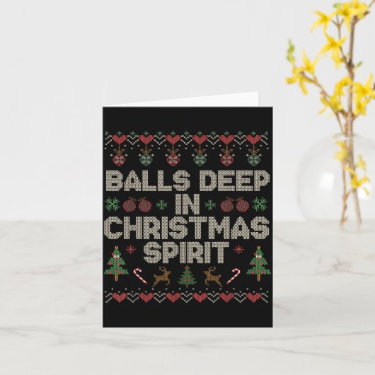 Deep In The Christmas Srit Couple Matching Christm Kaart (Gele Bloem)