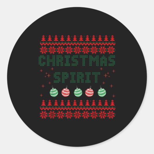 Deep In The Christmas Srit Matching Couples Ugly Ronde Sticker (Voorkant)