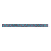 Deep Indigo, Aqua, Red & Shades of Blue Plaid Grosgrain Lint (Voorkant)
