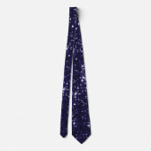 Deep Indigo Shimmer Sparkle Sequin Stropdas (Achterkant)