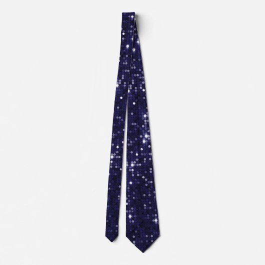 Deep Indigo Shimmer Sparkle Sequin Stropdas (Achterkant)