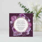 Deep Lavender Paarse Floral Pastels w Leaf Wreath Kaart (Staand voorkant)