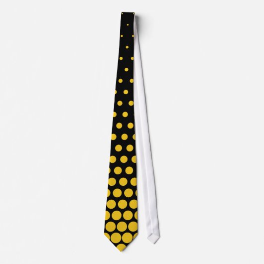 Deep Lemon Polka Dots Modern Black Stropdas (Voorkant)