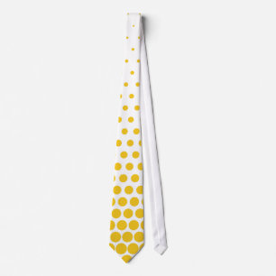 Deep Lemon Polka Dots Modern White Stropdas