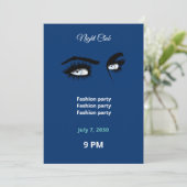 Deep Light Blue Solid Colors Tekening Vrouw Glance Kaart (Staand voorkant)