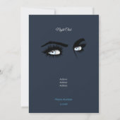 Deep Light Blue Solid Colors Tekening Vrouw Glance Kaart (Achterkant)