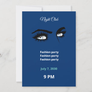 Deep Light Blue Solid Colors Tekening Vrouw Glance Kaart