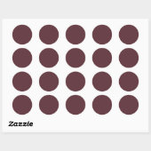 Deep Maroon Solid Color Ronde Sticker (Vel)