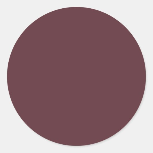 Deep Maroon Solid Color Ronde Sticker (Voorkant)