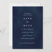 Deep Navy Blue Enregistrer la date Invitation (Devant)