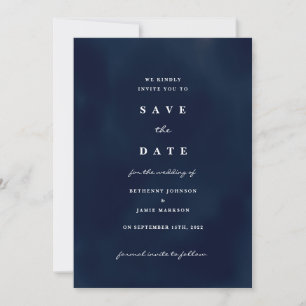 Deep Navy Blue Enregistrer la date Invitation