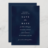 Deep Navy Blue Save the Date Invitation Kaart (Voorkant / Achterkant)