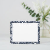 Deep Navy Easter Egg Frame Note Card Kaart (Staand voorkant)