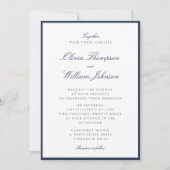 Deep Navy Framed Wedding Invitation (Devant)