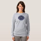 Deep Navy Menorah William Morris Pattern T-shirt (Voorkant volledig)