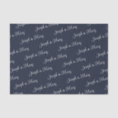 Deep Navy & Metallic Script Golf Course Wedding  Tissuepapier (Voorkant)