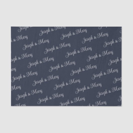 Deep Navy & Metallic Script Golf Course Wedding  Tissuepapier (Voorkant)
