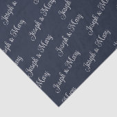 Deep Navy & Metallic Script Golf Course Wedding  Tissuepapier (Detail)