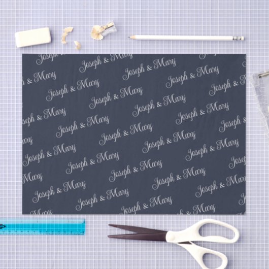 Deep Navy & Metallic Script Golf Course Wedding Tissuepapier (Craft)