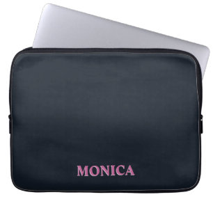 Deep navy pink custom laptop sleeve