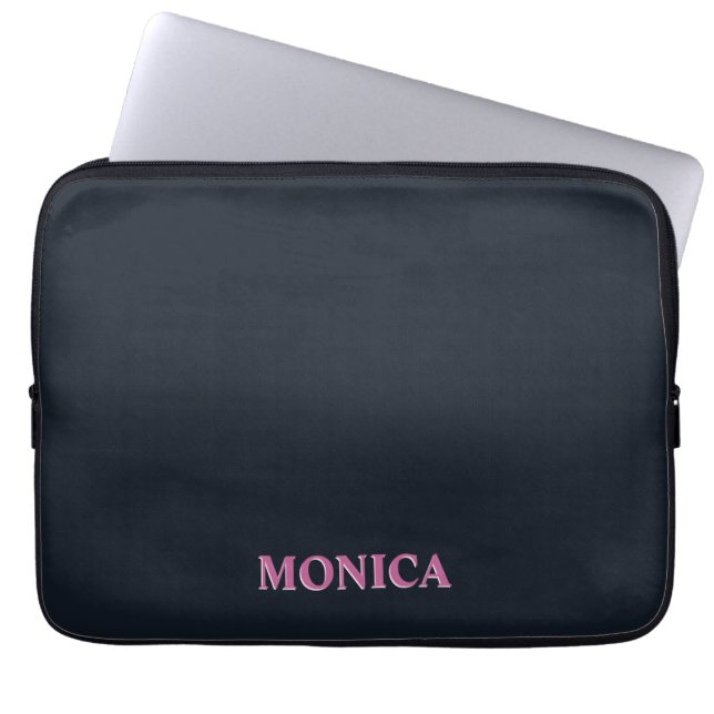 Deep navy pink custom laptop sleeve (Voorkant)