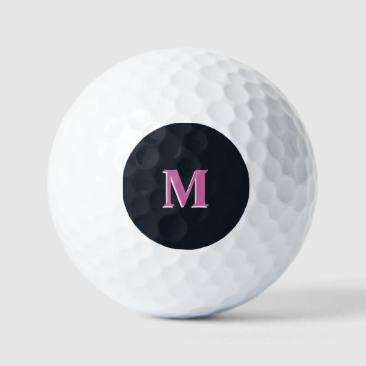 Deep navy roze monogrammed golfballen (Voorkant)