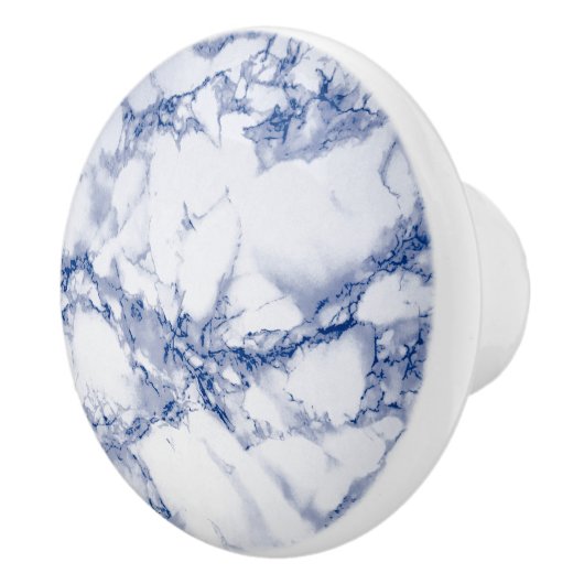 Deep Ocean Blue Marble Keramische Knop (Rechts)