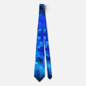 Deep Ocean Blue Mosaic Pattern Stropdas (Voorkant)