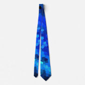 Deep Ocean Blue Mosaic Pattern Stropdas (Achterkant)