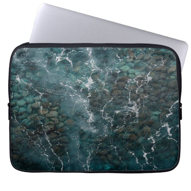 Deep Ocean Rock Texture Laptop Sleeve (Voorkant)