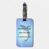 Deep Ocean Shark Silhouette Bagagelabel (Achterkant verticaal)