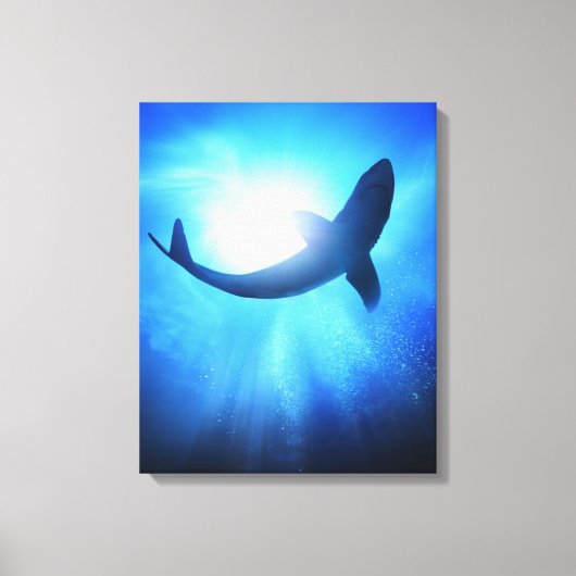 Deep Ocean Shark Silhouette Canvas Afdruk (Voorkant)